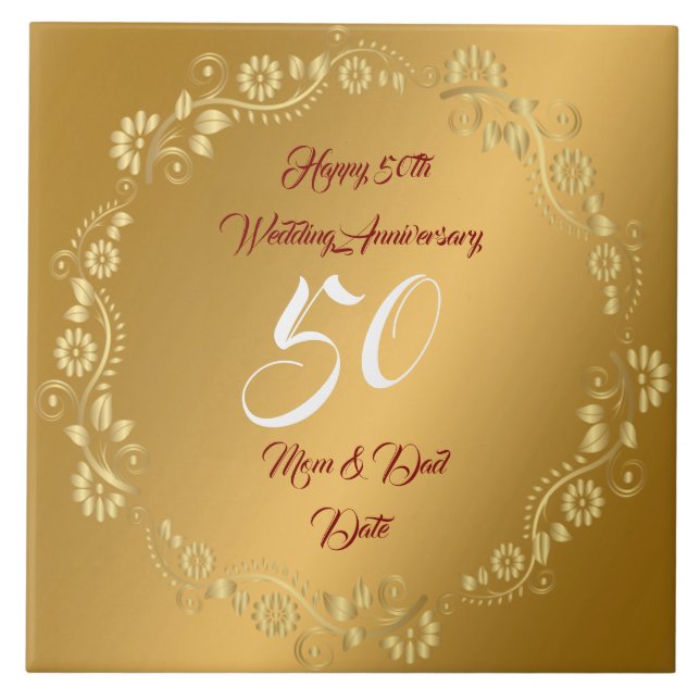 Carreau Happy Customize Gold 50th Anniversary (Devant)