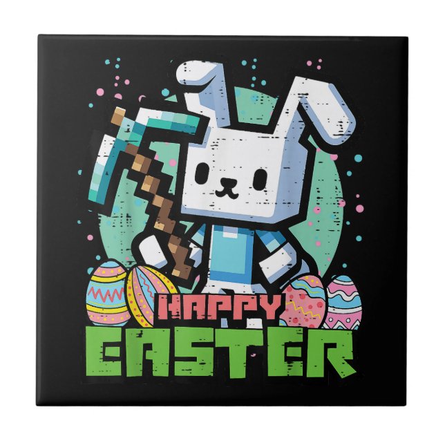 Carreau Happy Easter Bunny Pixel Game  (Devant)