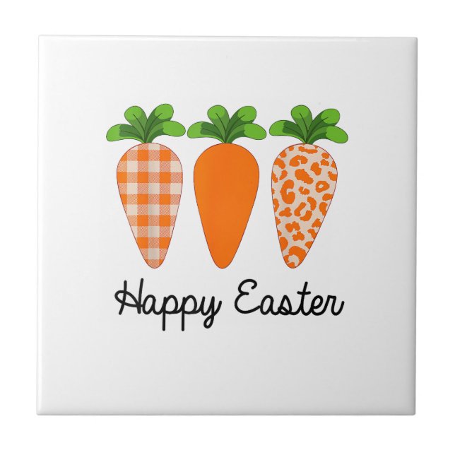 Carreau Happy Easter Carrot Cute Easter T-Shirt (Devant)