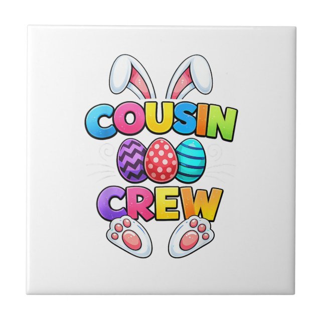 Carreau Happy Easter Cousin Crew Bunny Family Matching Eas (Devant)