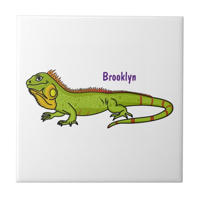 Carreau Happy green iguana cartoon (Devant)