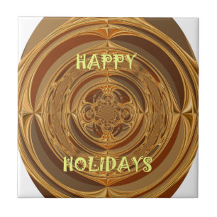 Carreau Happy Holidays Circle Art Print/Design