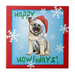 Carreau Happy Howliday Norwegian Elkhound Carrelage cérami