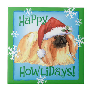 Carreau Happy Howlidays Pekingese