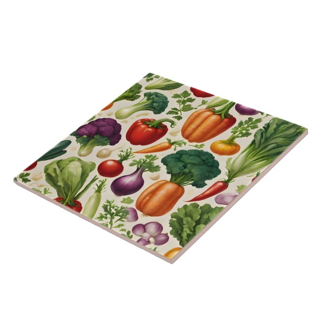 Carreau Happy Vegetables Healthy Food Modern Collection (Côté)