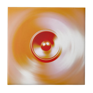 Carreau Haut-parleur de musique à rotation rouge