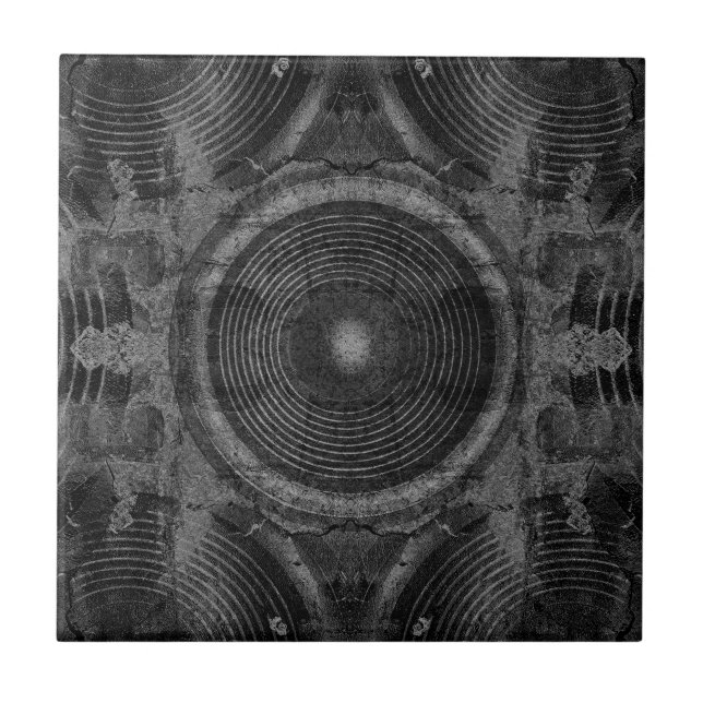 Carreau Haut-parleurs de musique noir et blanc (Devant)