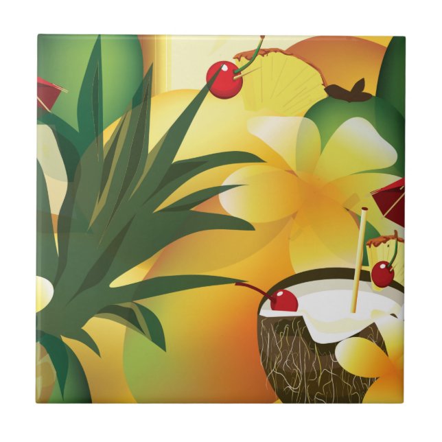 Carreau Hawaiian Luau Tropical Tiki Bar Petit Carrelage (Devant)
