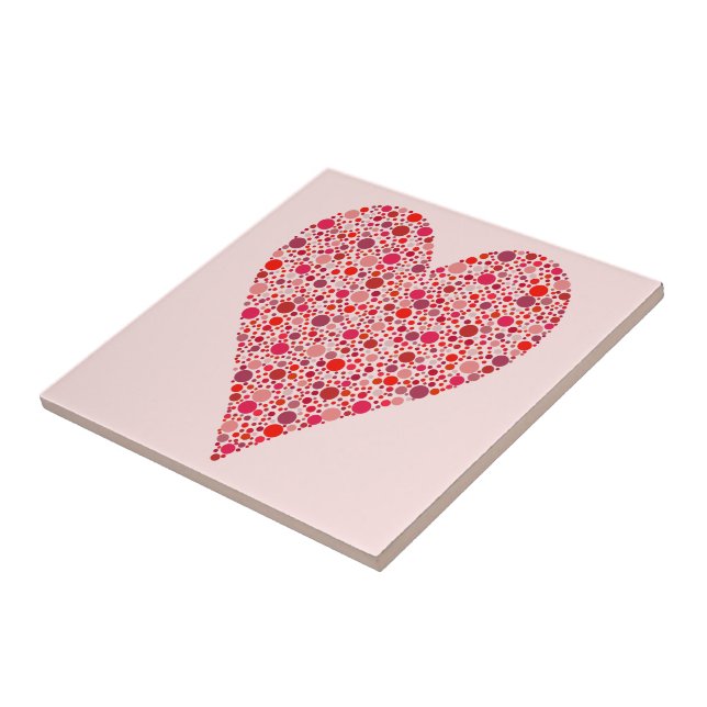 Carreau Heart Shape Crimson Polka (Côté)