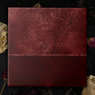 Carreau Henné Romance   Red Satiny Grunge Damask