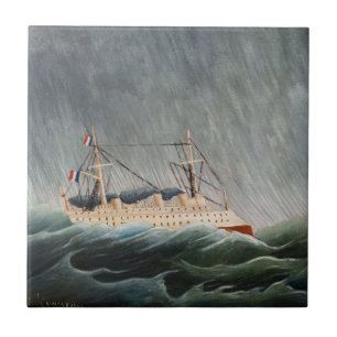 Carreau Henri Rousseau - Le navire dans la tempête