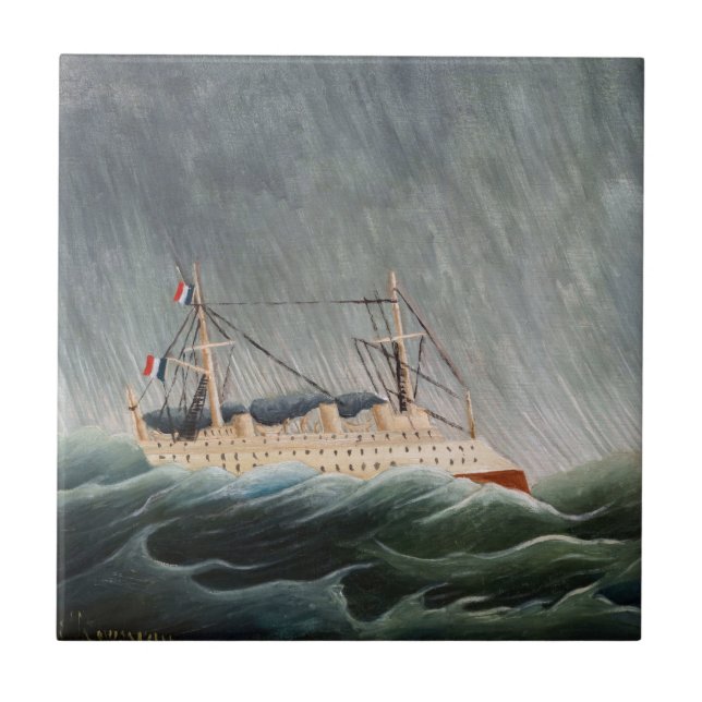 Carreau Henri Rousseau - Le navire dans la tempête (Devant)