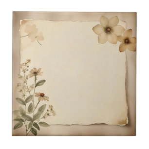 Carreau Herbarium Vintage rustique Floral