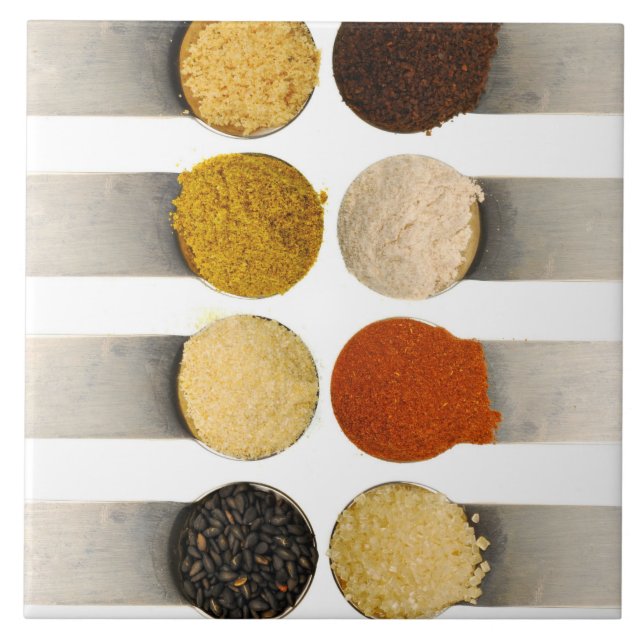 Carreau Herbes Épices et ingrédients en poudre (Devant)