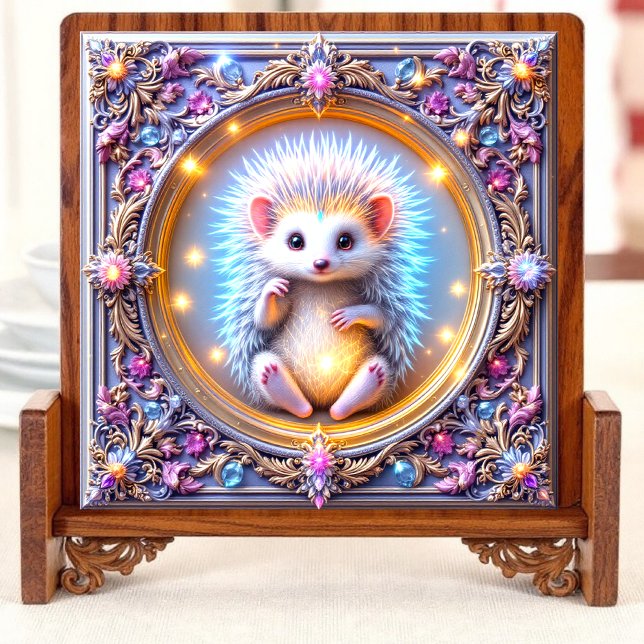 Carreau Hérisson enchanté Boîte à bijoux artistique Haut (Créateur téléchargé)