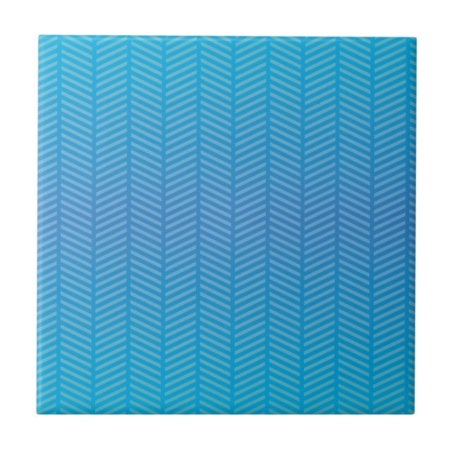 Carreau Herringbone bleu Aquamarine (Devant)