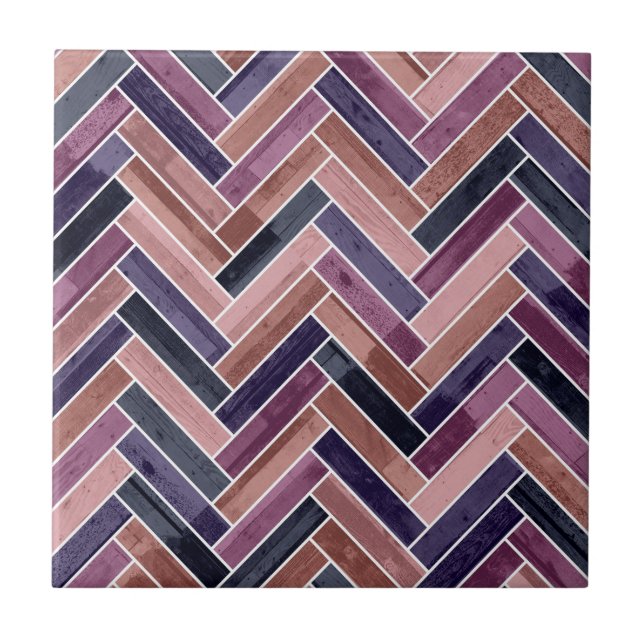 Carreau Herringbone Pattern Purple (Devant)