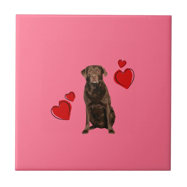 Carreau Heureuse Sainte-Valentin du chocolat du Labrador (Devant)