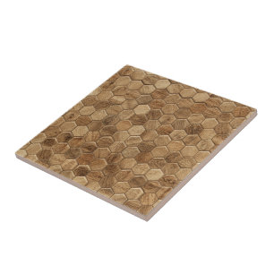 Carreau Hexagon à motif bois texturé