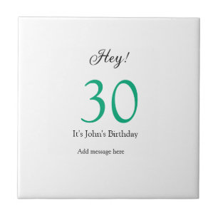 Carreau Hey c'est la 30e anniversaire vert noir lettre gra