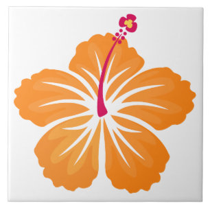 Carreau Hibiscus d'Orange