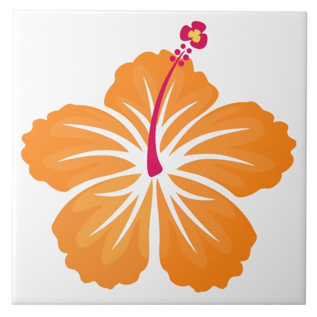 Carreau Hibiscus d'Orange (Devant)