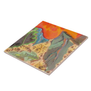 Carreau Hibiscus orange Partie 11 de 12