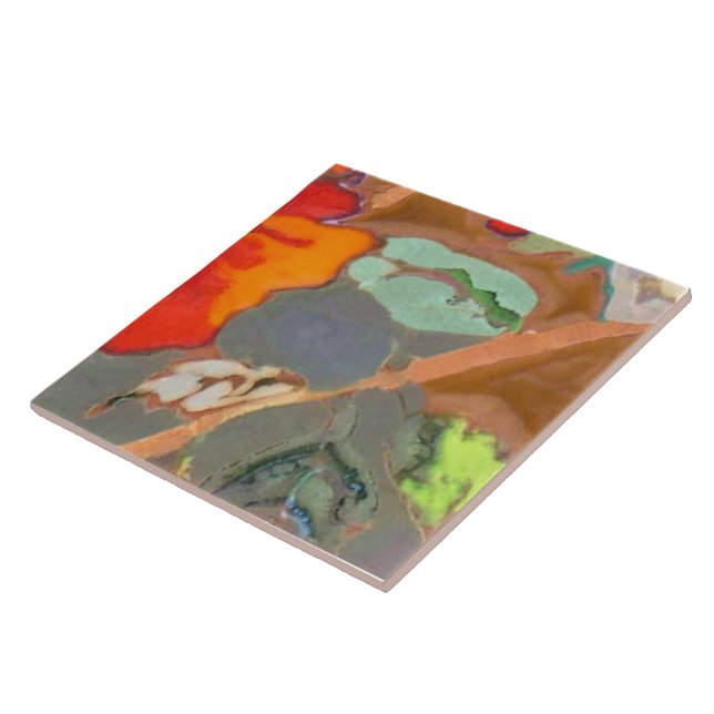 Carreau Hibiscus orange Partie 8 de 12 (Côté)