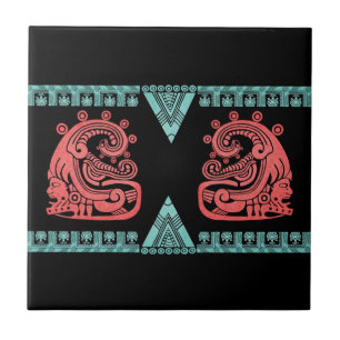 Carreau Hiéroglyphe aztèque de guerrier de Blacklight