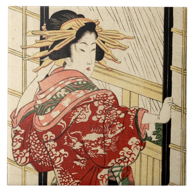 Carreau Hikeyotsu no yoru no ame (impression japonaise Vin (Devant)