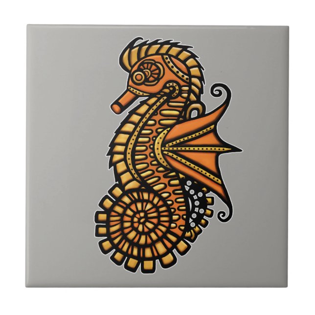 Carreau Hippocampe de Steampunk (Devant)