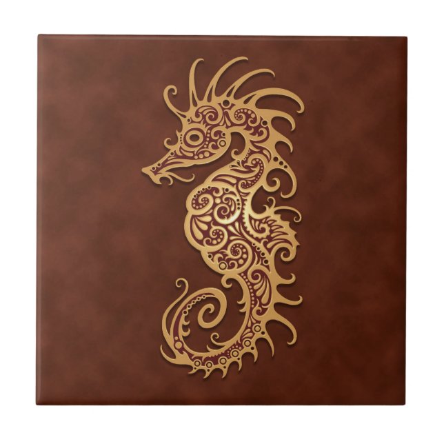 Carreau Hippocampe tribal Brown (Devant)