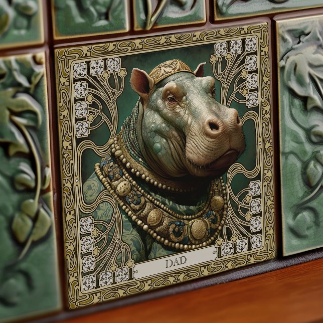 Carreau Hippopotamus Spirit Nom personnalisable (Créateur téléchargé)