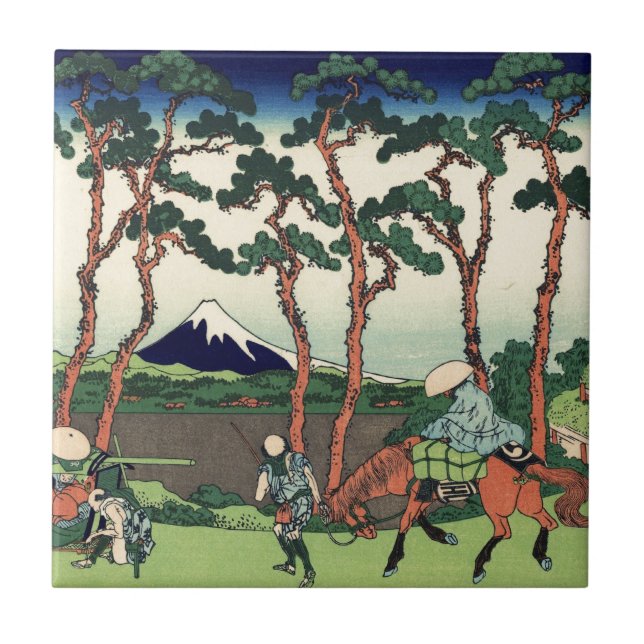 Carreau Hokusai Hodogaya sur le Tokaido le mont Fuji Kyoto (Devant)