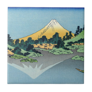 Carreau Hokusai - Le Mont Fuji reflète le lac Kawaguchi