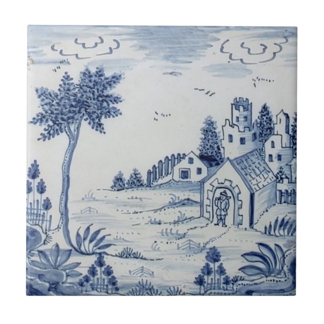 Carreau Hollandaise Delft Tile Antique Reproduction-24 (Devant)