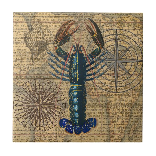 Carreau Homard Coquillages Fruits de mer Maine Classique O (Devant)