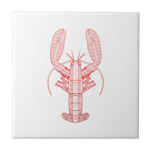 Carreau Homard tribal rouge