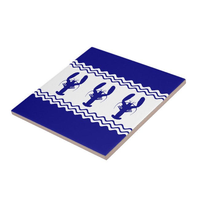 Carreau Homards côtiers de bleu marine 3 et blancs de (Côté)