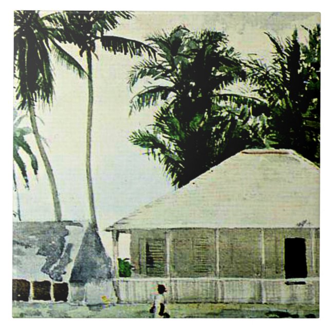 Carreau Homer - Cabine, Nassau, célèbre peinture, (Devant)