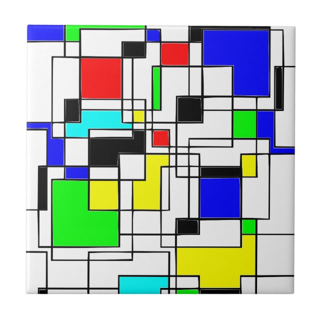 Carreau Hommage Random Carré À Mondrian (Devant)