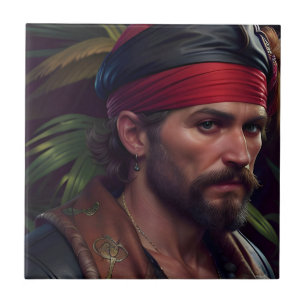 Carreau Homme Pirate Bande Rouge Tropical