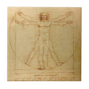 Carreau Homme vitruvien par Leonardo Da Vinci