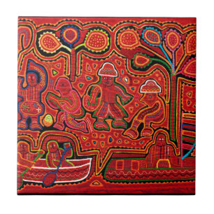 Carreau Hommes indiens Cuna à Cayucos