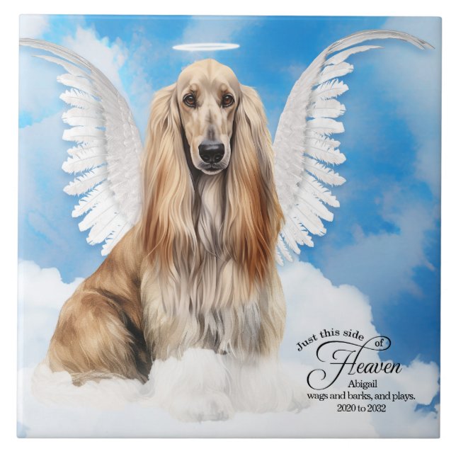 Carreau Homologue afghan Hound Angel Dog Personnalisé Pet  (Devant)