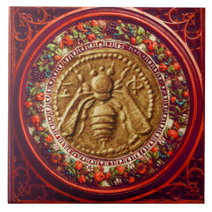 CARREAU HONEY BEE / ROUGE VERT FLORENTINE FLORALE COWN