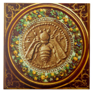 CARREAU HONEY BEE / ROUGE VERT FLORENTINE FLORALE COWN