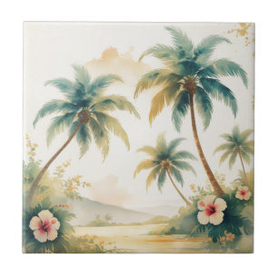 Carreau Honolulu Voyage Hawaïen de style vintage