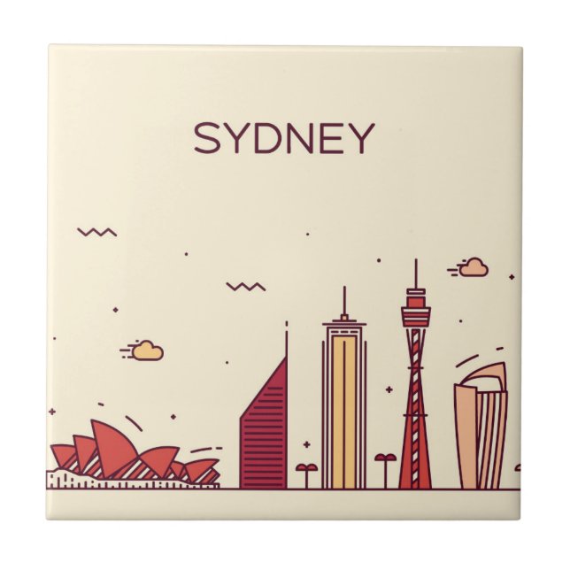 Carreau Horizon de griffonnage de Sydney, Australie | (Devant)