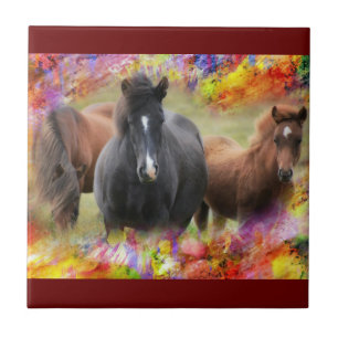 Carreau Horses Colorful